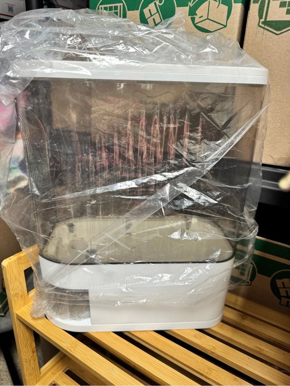 White and Clear Countertop rice container